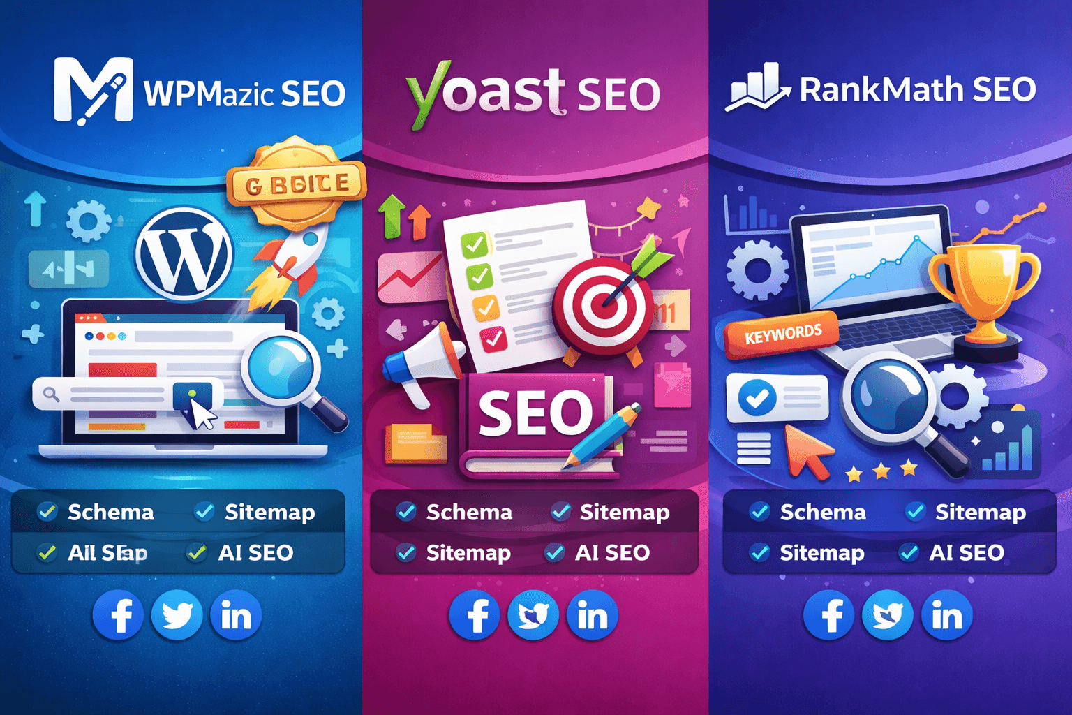 WPMazic SEO vs Yoast SEO vs Rank Math SEO: Which WordPress SEO Plugin Is Best for Growth