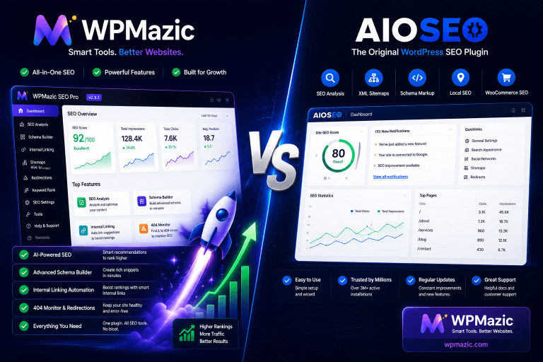 WPMazic vs AIOSEO: Which WordPress SEO Plugin Wins in 2026?